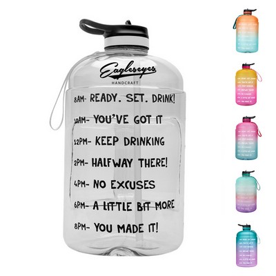 1 Gallon Eco-Friendly Drink Bottle with Time Marker